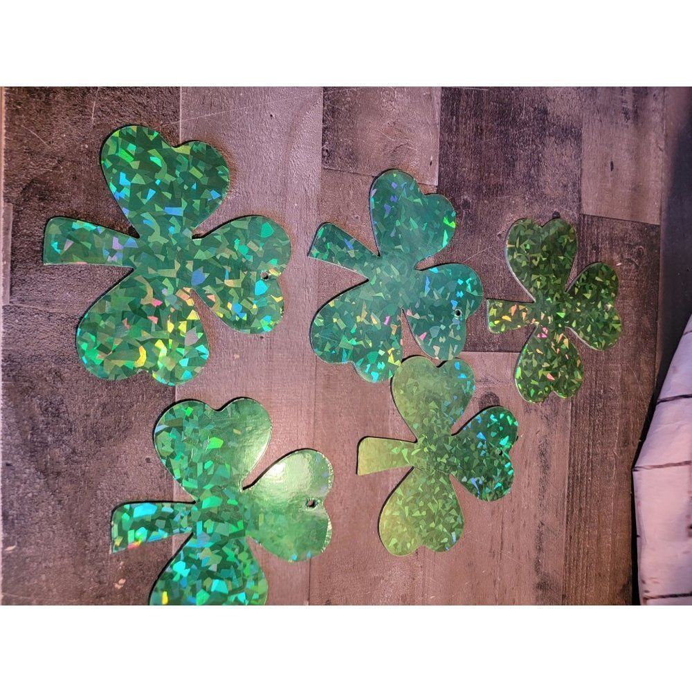 Saint Patrick's day banner pieces clover set shiny decor
